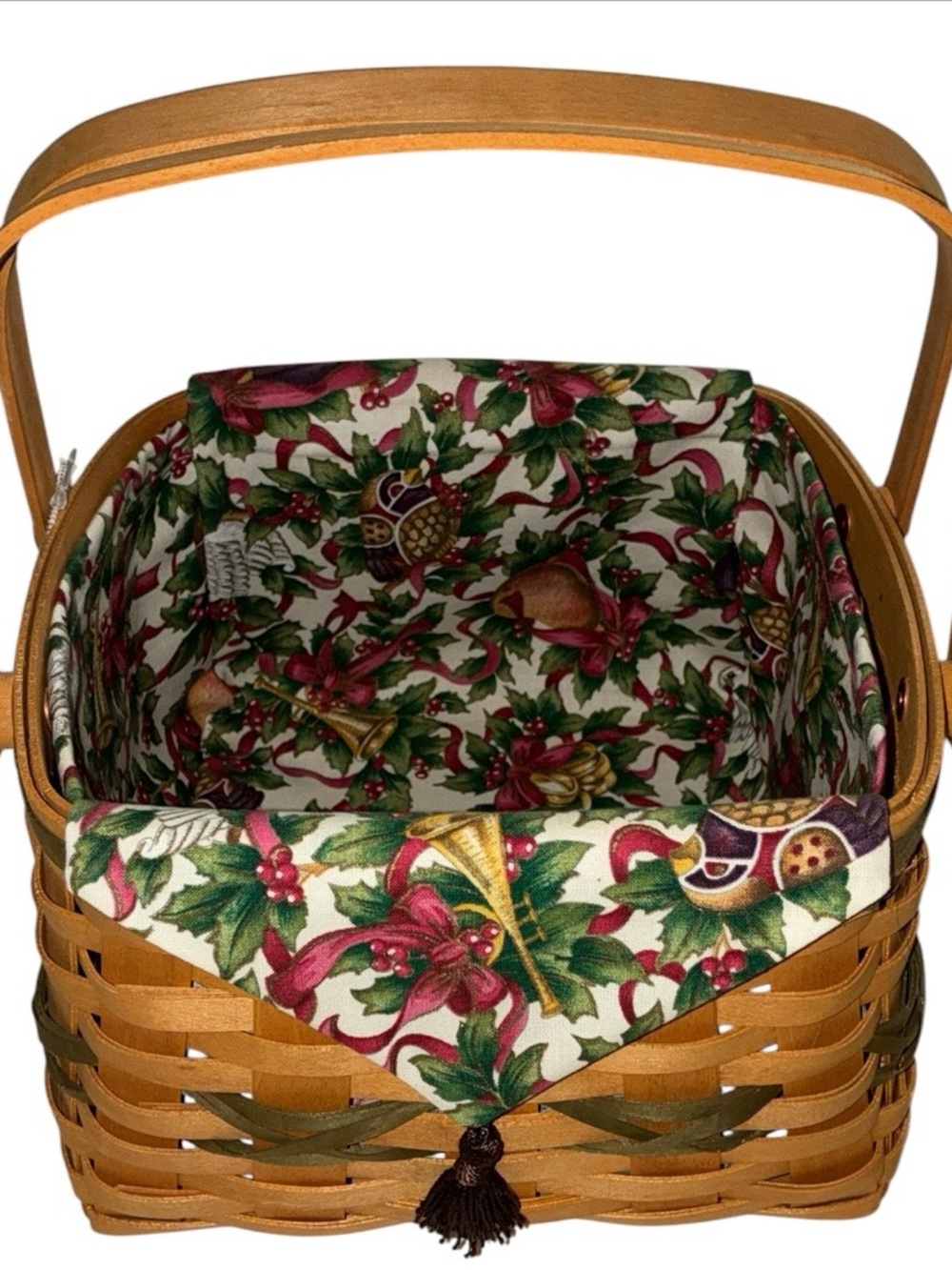 Longaberger Vintage 2000 Christmas Collection Deck the Halls Basket with liner.